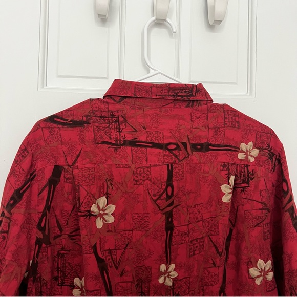 100% Silk Hawaiian Shirt Button Up Caribbean Joe Let Go tropical tourist dad - Picture 11 of 12